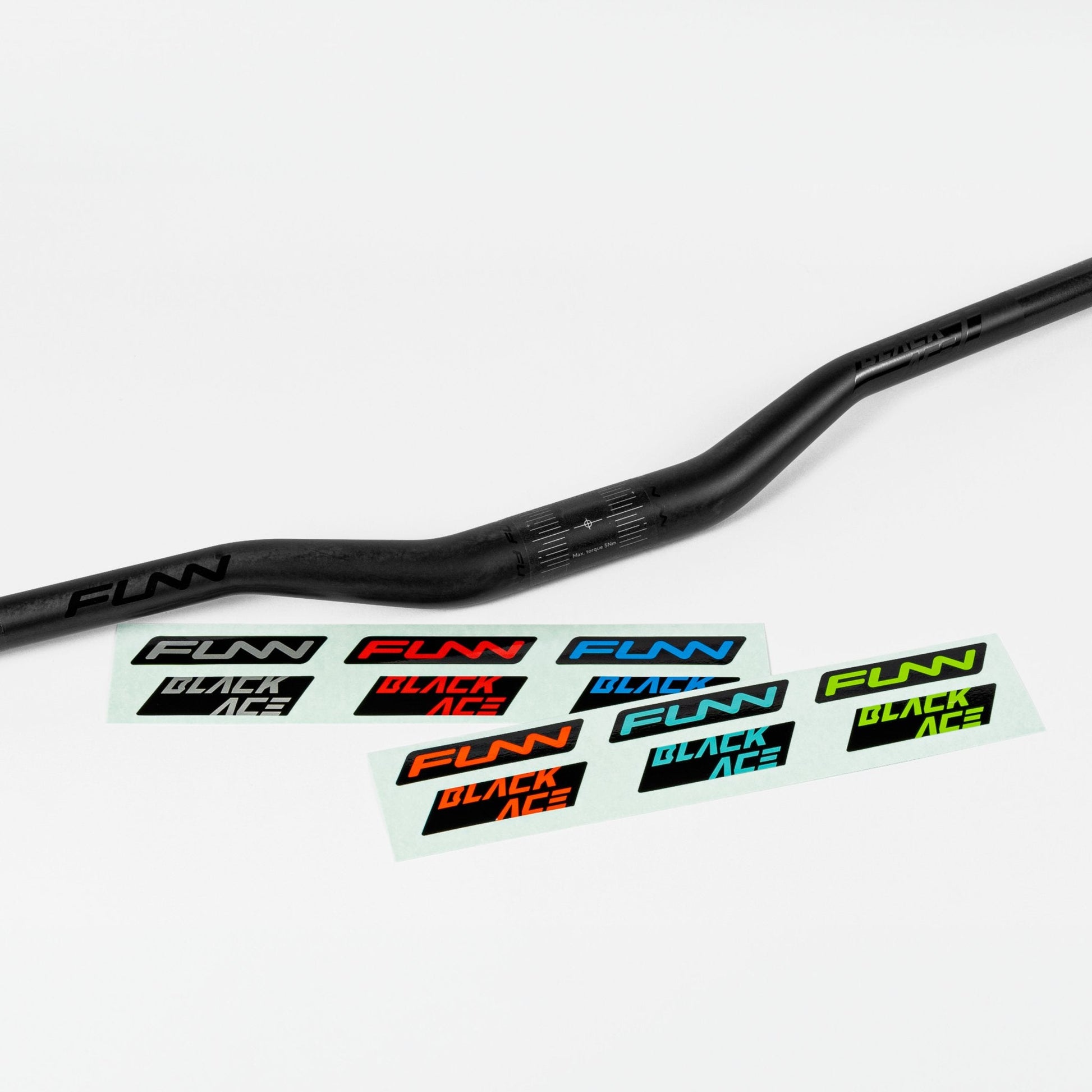 Funn mountain bike components - Black Ace Carbon Handlebar Black 30mm in a white background.