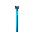 Funn mountain bike components - Crossfire Seatpost Blue 27.2mm 350mm in a white background.