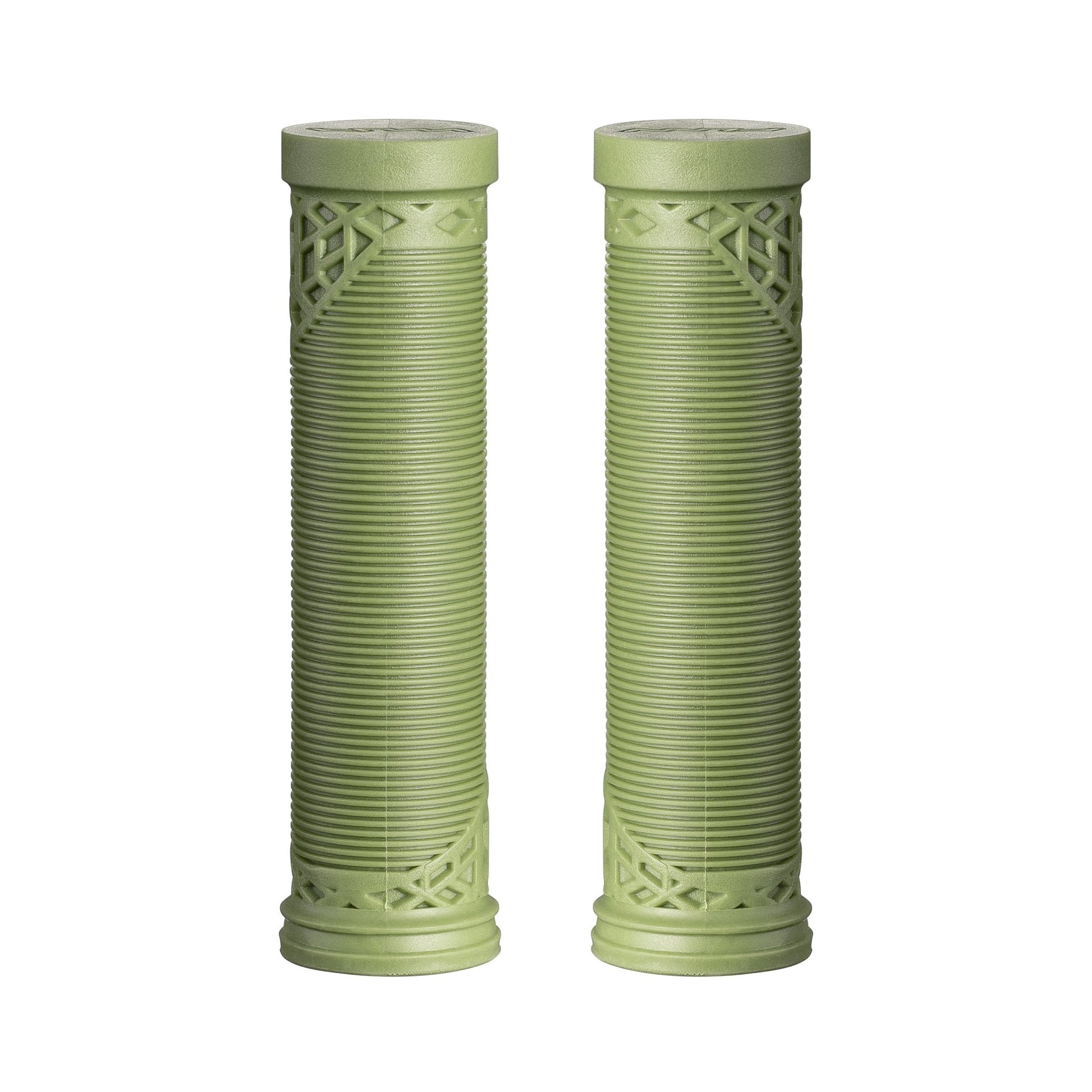Funn mountain bike components - Hilt ES Slip - On Grips Olive Green in a white background.