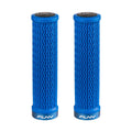 Funn mountain bike components - Holeshot Lock - On Grips Blue in a white background.