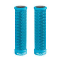 Funn mountain bike components - Holeshot Lock - On Grips Turquoise in a white background.