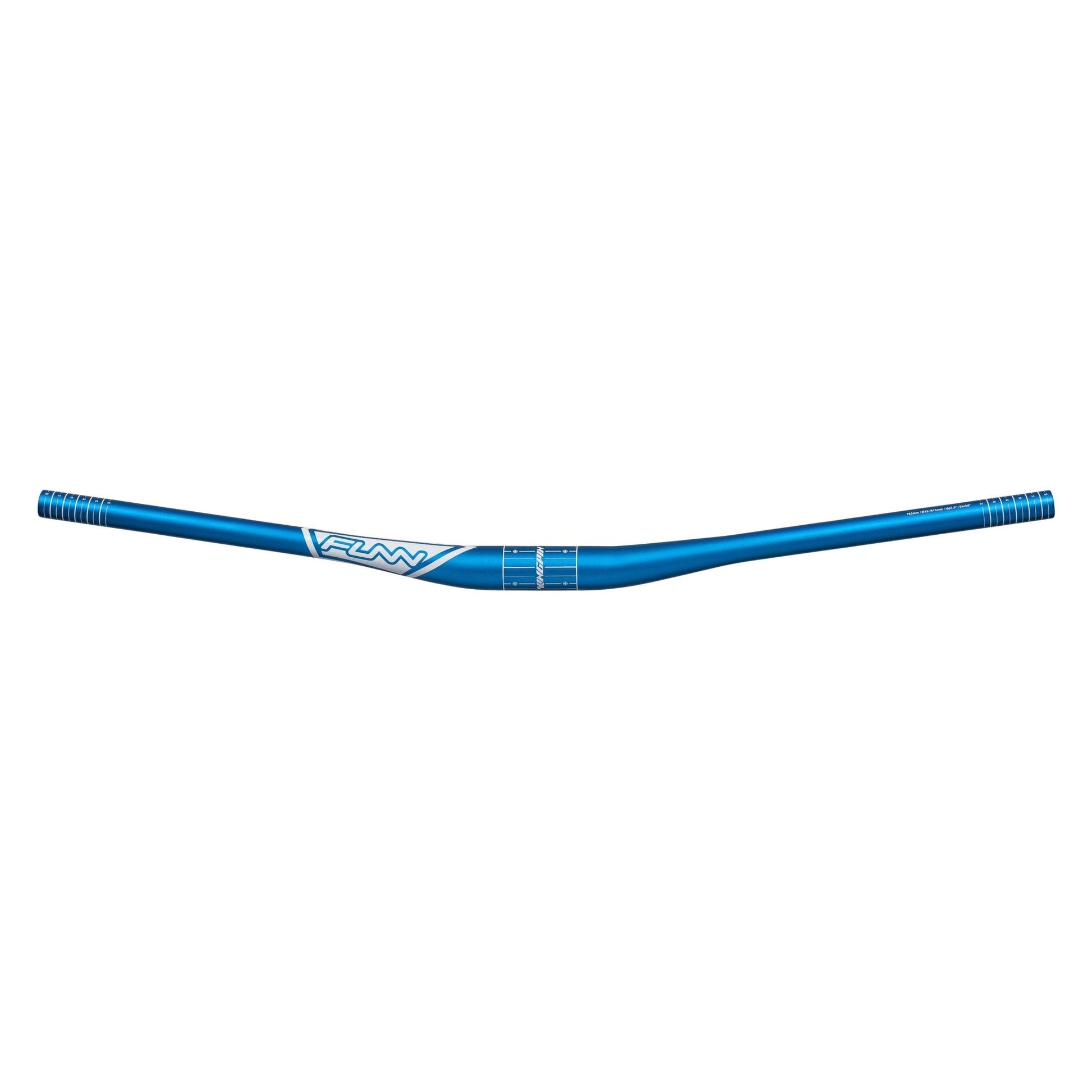 Funn mountain bike components - Kingpin Riser Handlebar 35mm 15mm Blue in a white background.