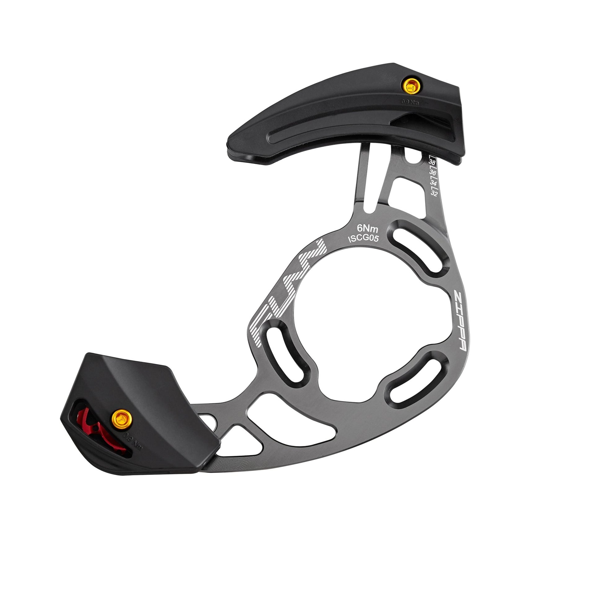 Funn mountain bike components - Zippa AM Chain Guide Grey in a white background.