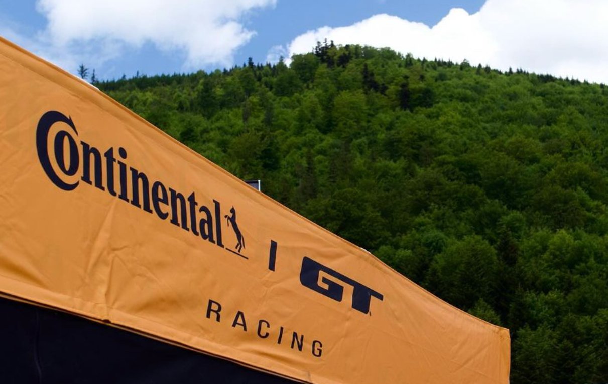 A tent banner with Continental and GT logos on it