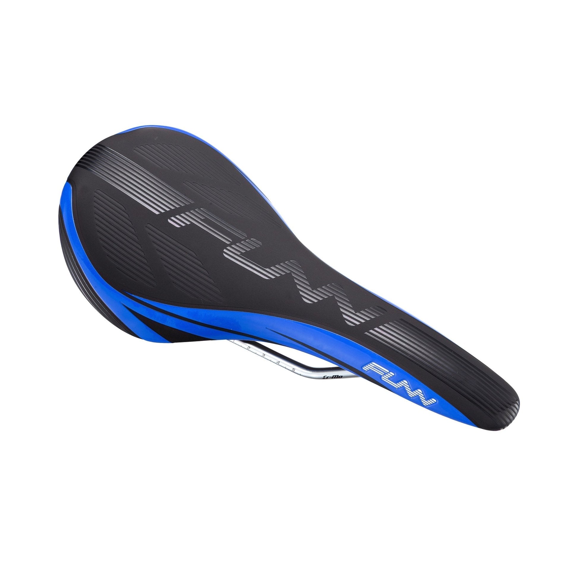 Funn mountain bike components - Adlib Saddle Blue in a white background.