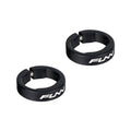 Funn mountain bike components - Alloy Bike Grip Clamping Rings for Hilt / Holeshot Black in a white background.