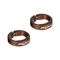 Funn mountain bike components - Alloy Bike Grip Clamping Rings for Hilt / Holeshot Brown in a white background.