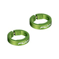 Funn mountain bike components - Alloy Bike Grip Clamping Rings for Hilt / Holeshot Green in a white background.