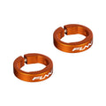 Funn mountain bike components - Alloy Bike Grip Clamping Rings for Hilt / Holeshot Orange in a white background.