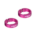 Funn mountain bike components - Alloy Bike Grip Clamping Rings for Hilt / Holeshot Pink in a white background.