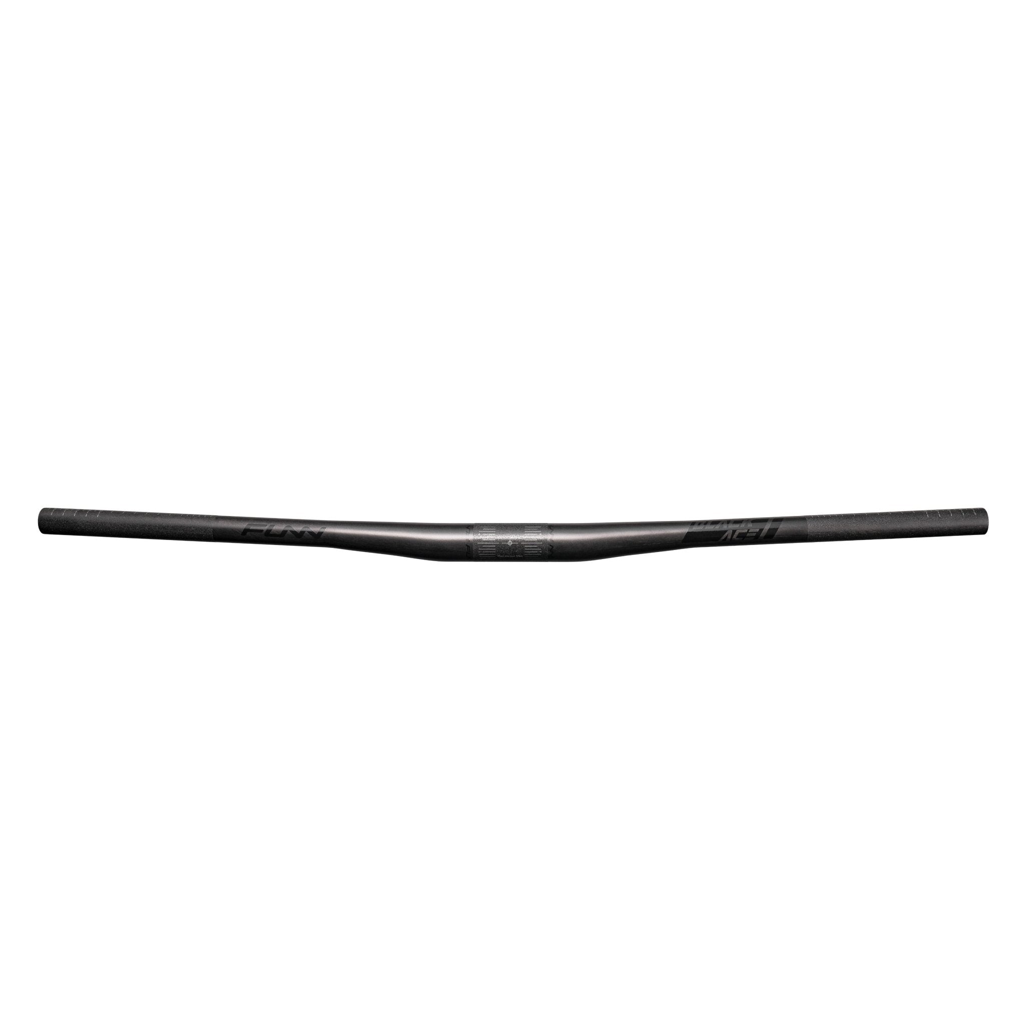 FUNN Black Ace Carbon Handlebar, lightweight black XC MTB bar with low-rise profile and subtle graphics for precise control