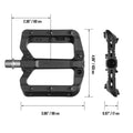 Funn mountain bike components - Black Magic Flat Pedals Black in a white background.