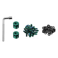 Funn mountain bike components - Black Magic Pedal Pin Kit Green in a white background.