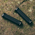 Funn mountain bike components - Combat I Lock - On Grips Black in a white background.