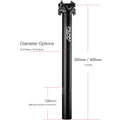 Funn mountain bike components - Crossfire Seatpost Black 27.2mm 350mm in a white background.