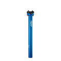 Funn mountain bike components - Crossfire Seatpost Blue 27.2mm 350mm in a white background.