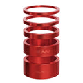 Funn mountain bike components - Descend Headset Spacer Kit Red in a white background.