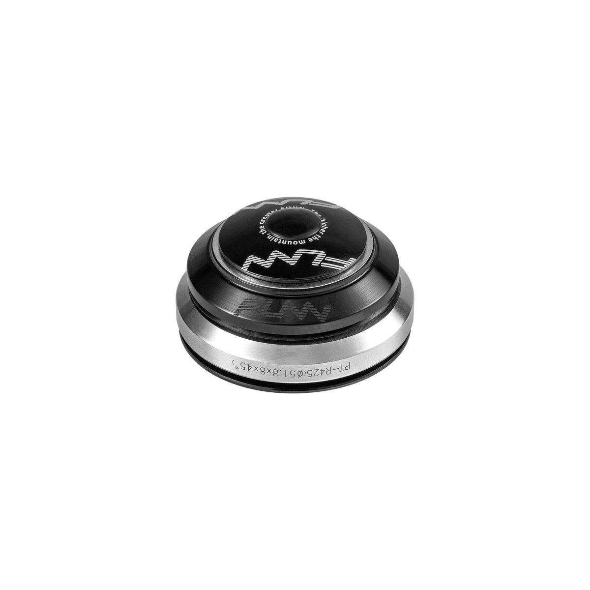 FUNN Descend Integral Headset, black and silver alloy, low-profile sealed bearing bike headset for smooth steering
