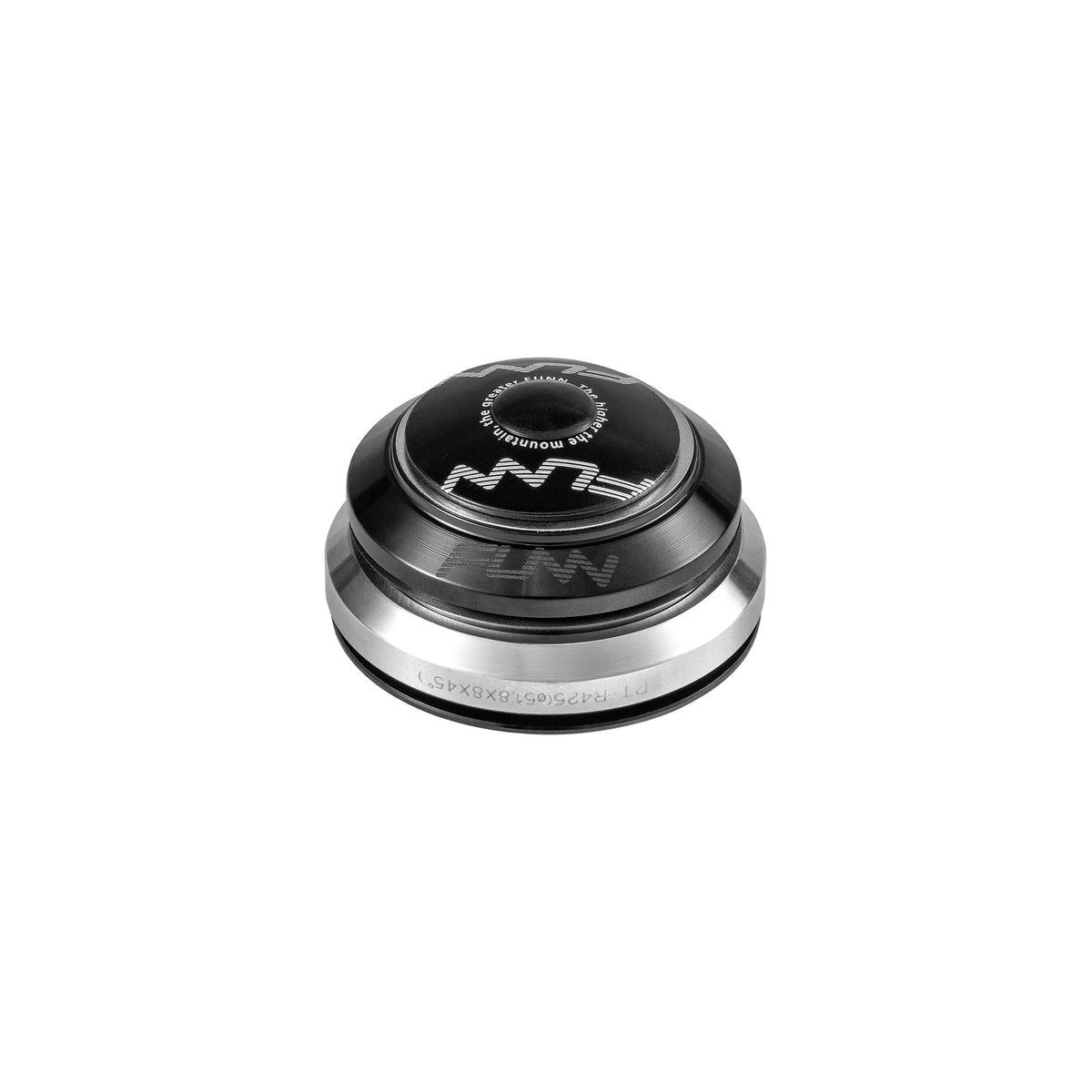 FUNN Descend Integral Headset, black and silver alloy, low-profile sealed bearing MTB headset for smooth steering