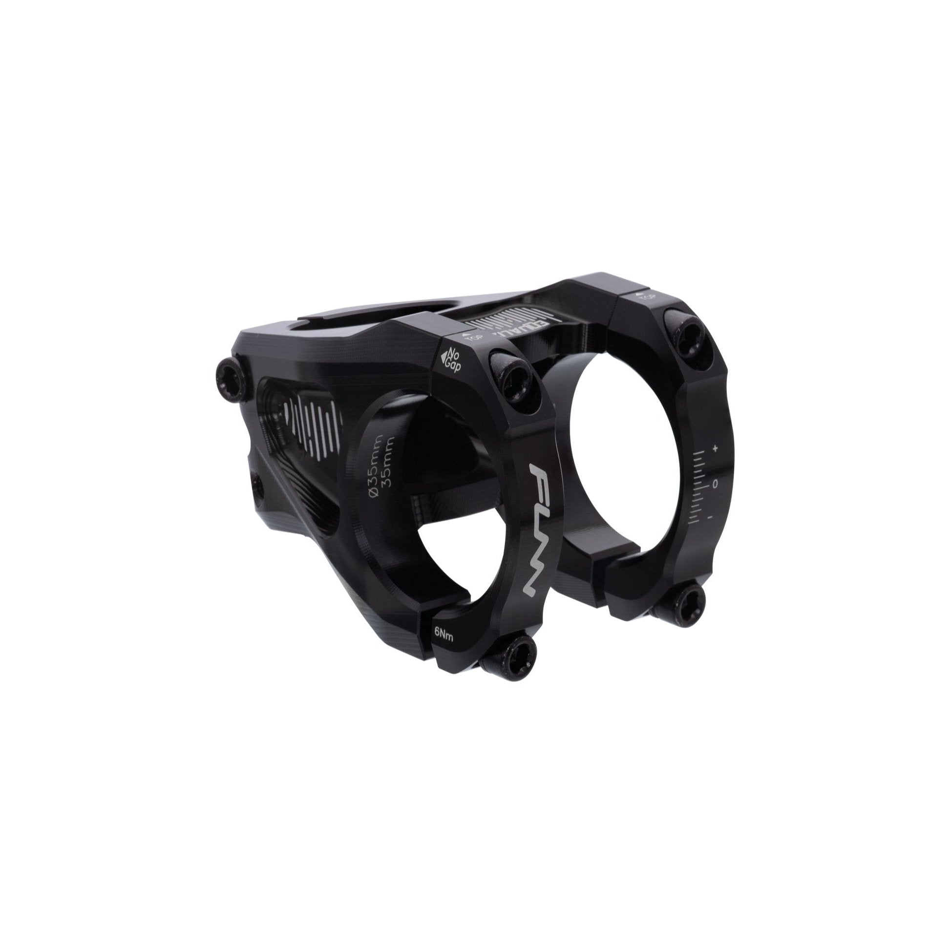 FUNN Equalizer Stem with black face clamps, CNC alloy construction for MTB cockpit control
