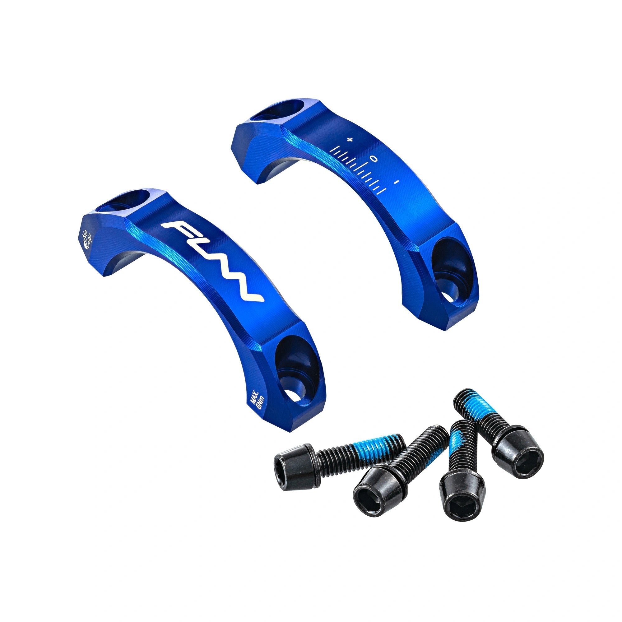 FUNN Equalizer Stem Cap Kit 31.8mm, blue alloy faceplate set with bolts for mountain bike handlebar stem adjustment