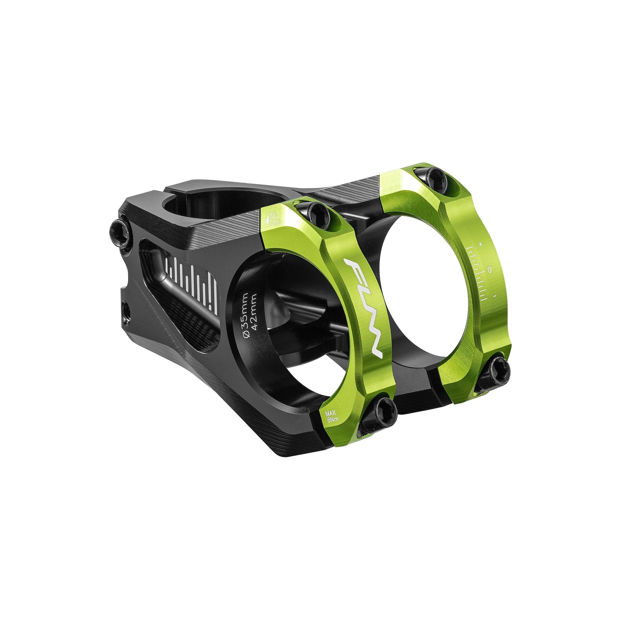 FUNN Equalizer Zero Stem, 35mm clamp 42mm reach, black and green CNC alloy mountain bike handlebar stem