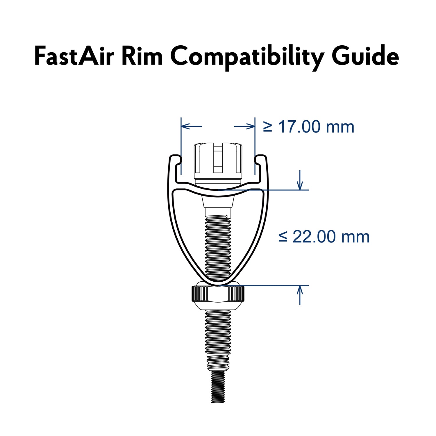 Funn mountain bike components - FastAir Tubeless Valve in a white background.