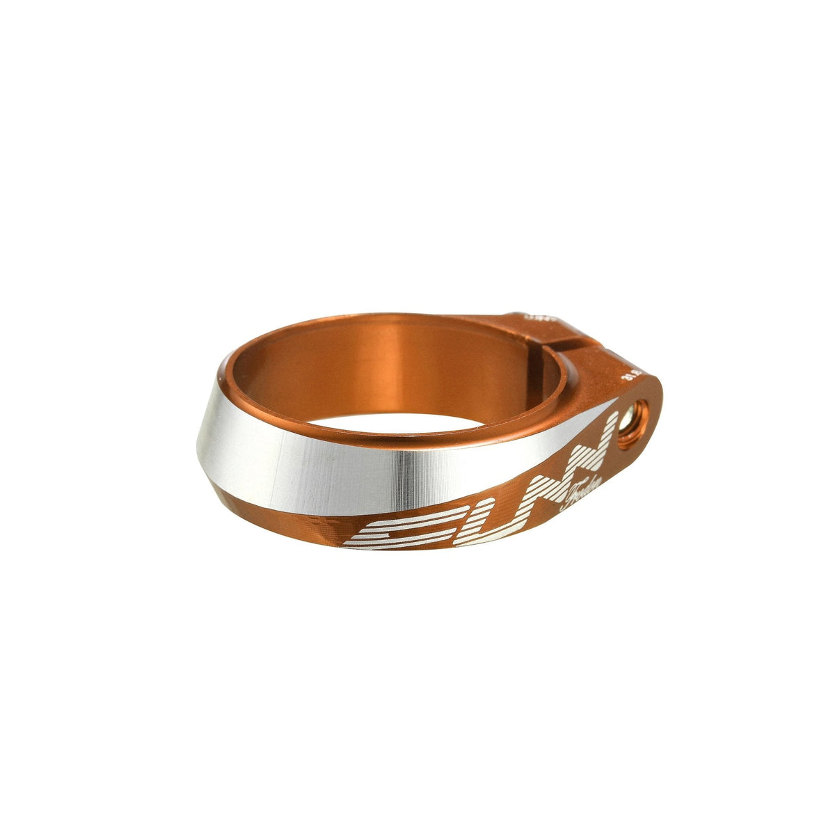 FUNN Frodon Seat Clamp, orange and silver CNC-machined alloy ring for securing bicycle seatpost