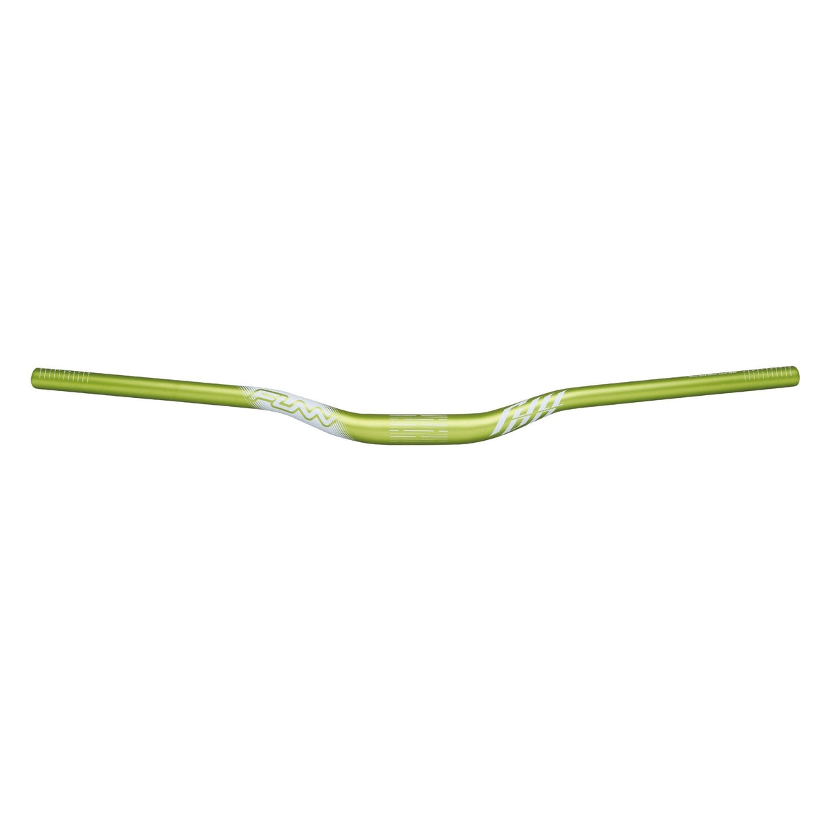 FUNN Full On Riser Handler green alloy MTB handlebar with 31.8mm clamp and 30mm rise, lightweight wide bar for control