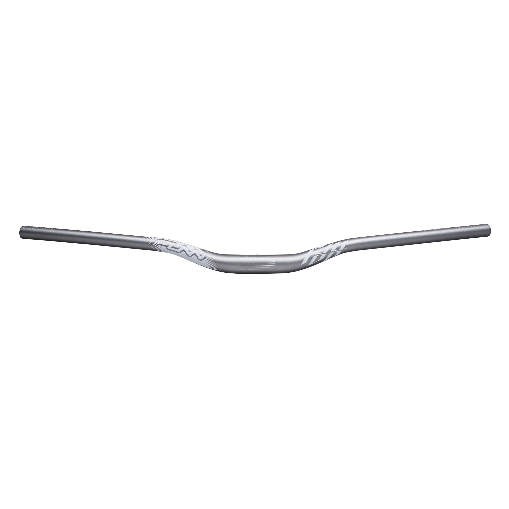 FUNN Full On Riser Handler silver alloy handlebar, 31.8mm clamp, 30mm rise, wide swept design for mountain bike control