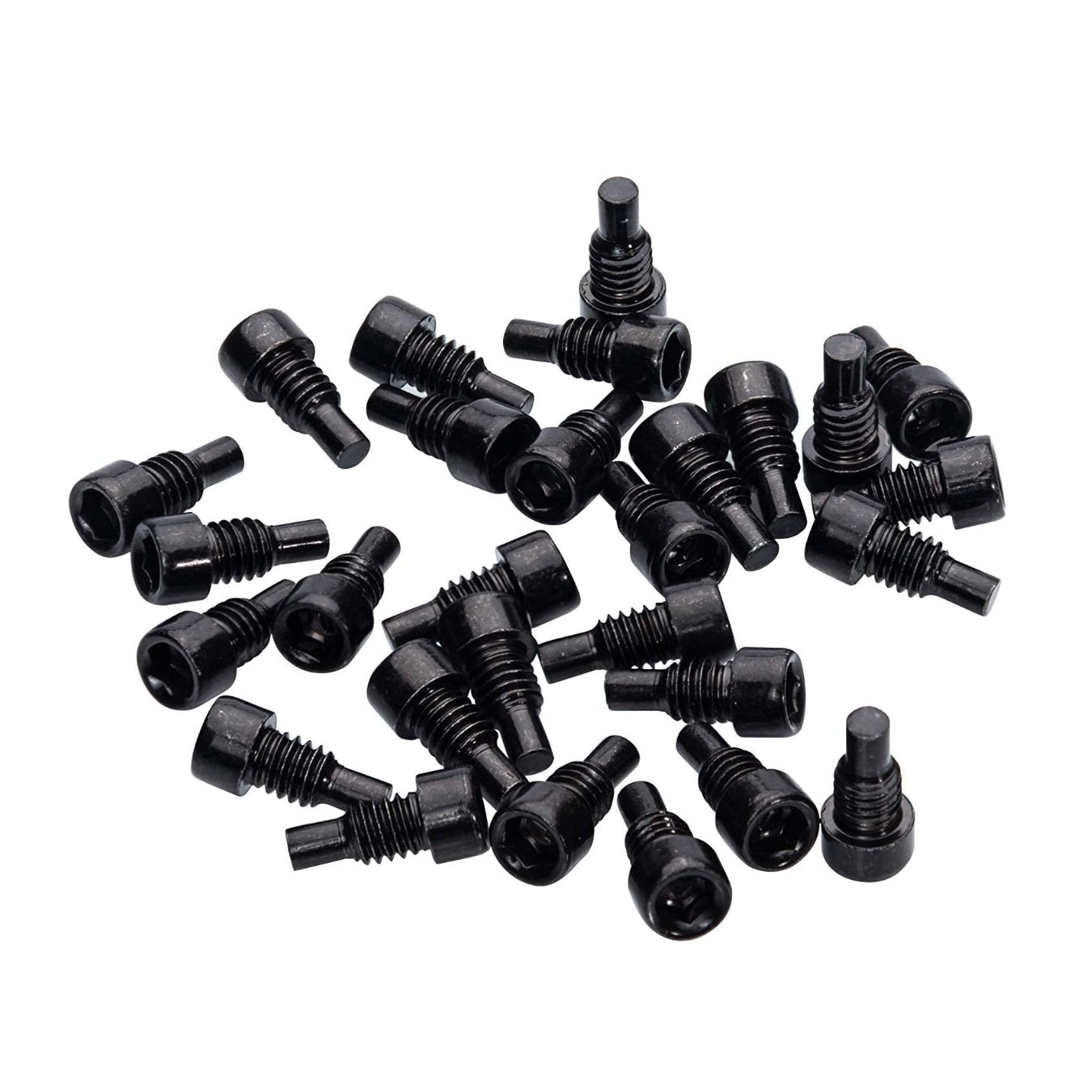 Black steel replacement pins from FUNN Fundamental Pedal Pin Kit, threaded grubs for MTB flat pedal grip and traction