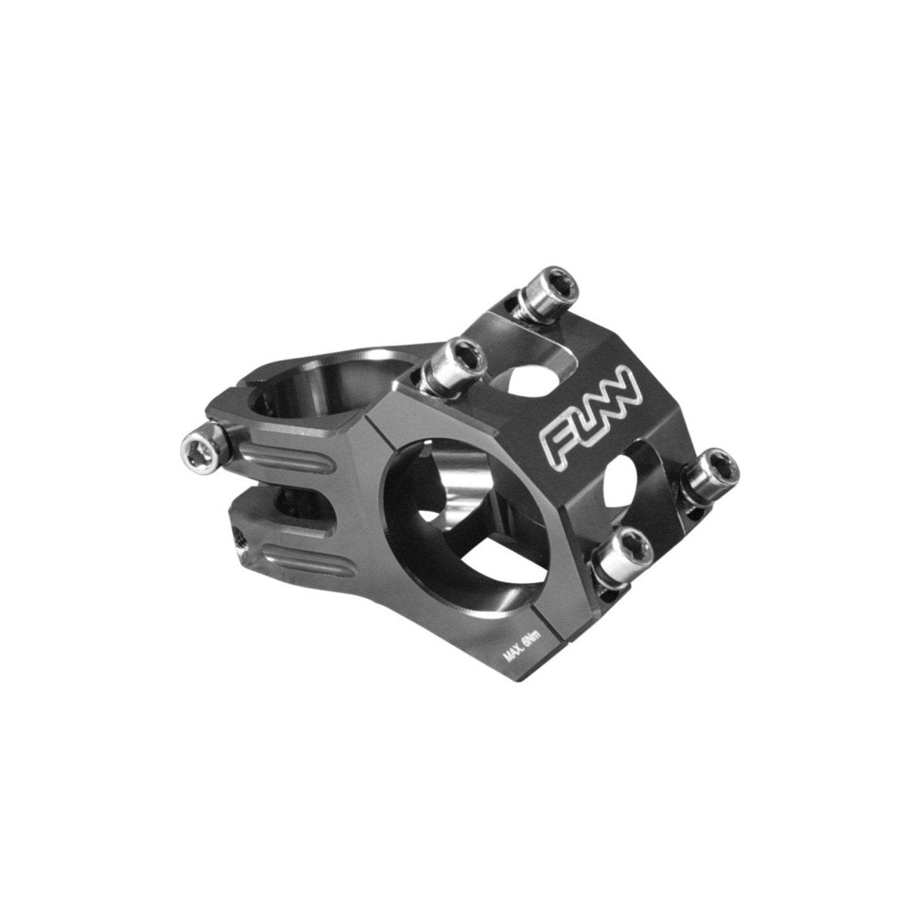 FUNN Funnduro Stem 31.8mm black 35mm, CNC alloy mountain bike handlebar stem with four-bolt faceplate and logo