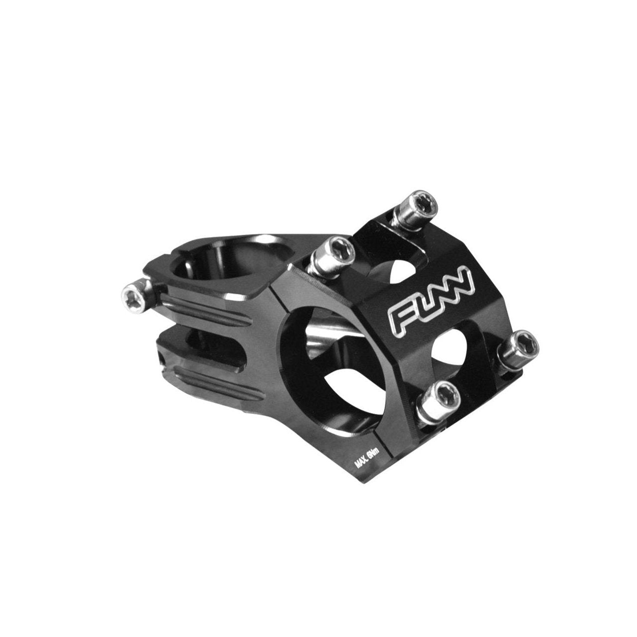 Funn mountain bike components - Funnduro Stem 31.8mm Black 45mm in a white background.