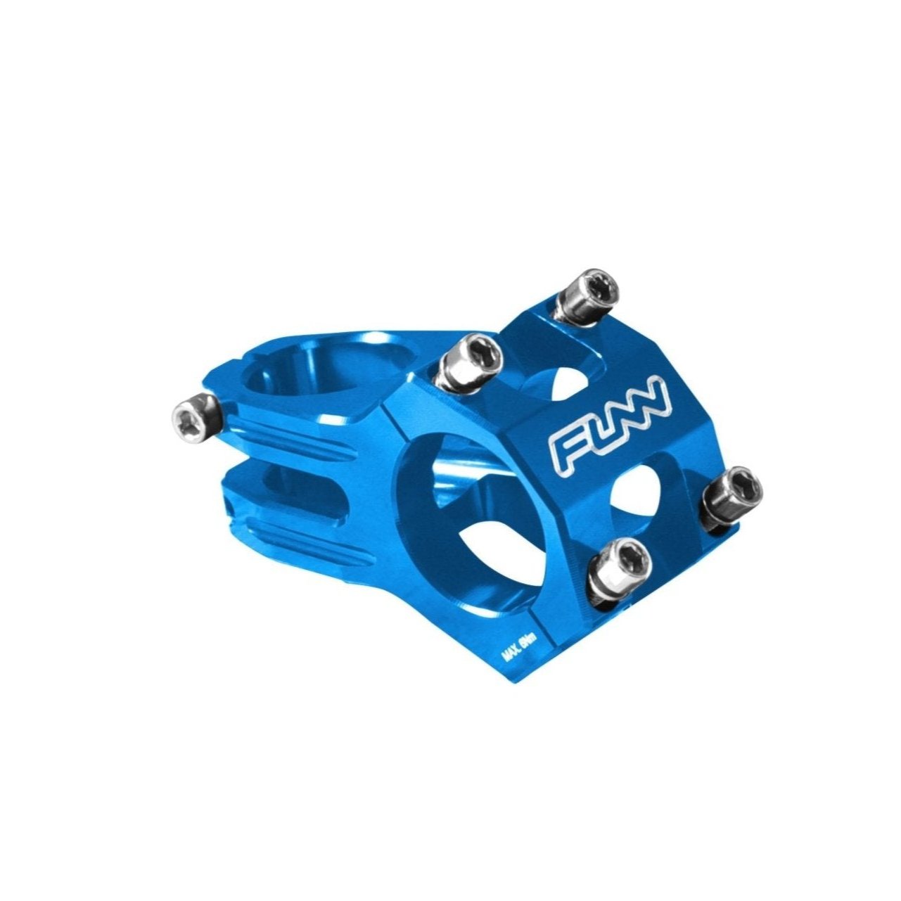 FUNN Funnduro Stem 31.8mm blue 45mm, CNC alloy mountain bike handlebar stem with four-bolt faceplate and logo