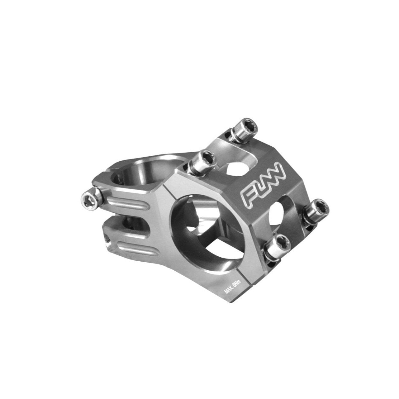 FUNN Funnduro Stem 31.8mm grey 35mm, CNC alloy mountain bike handlebar stem with four-bolt faceplate