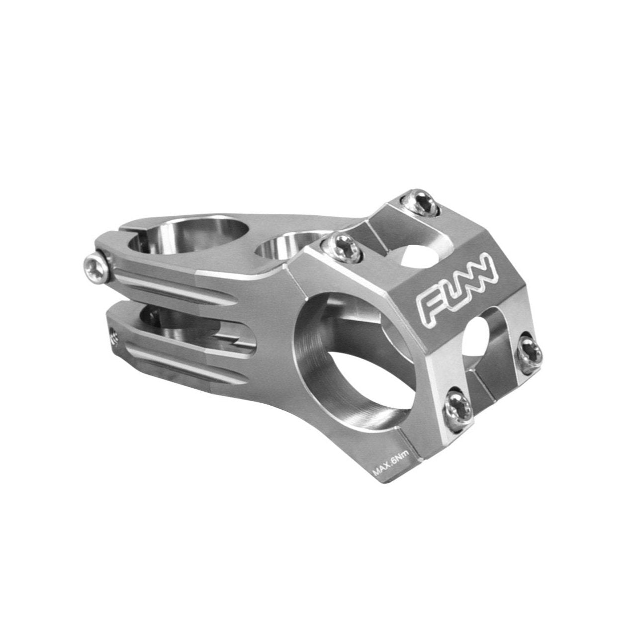 FUNN Funnduro Stem 31.8mm grey 60mm, CNC alloy MTB handlebar stem with four-bolt faceplate and sleek cutout design