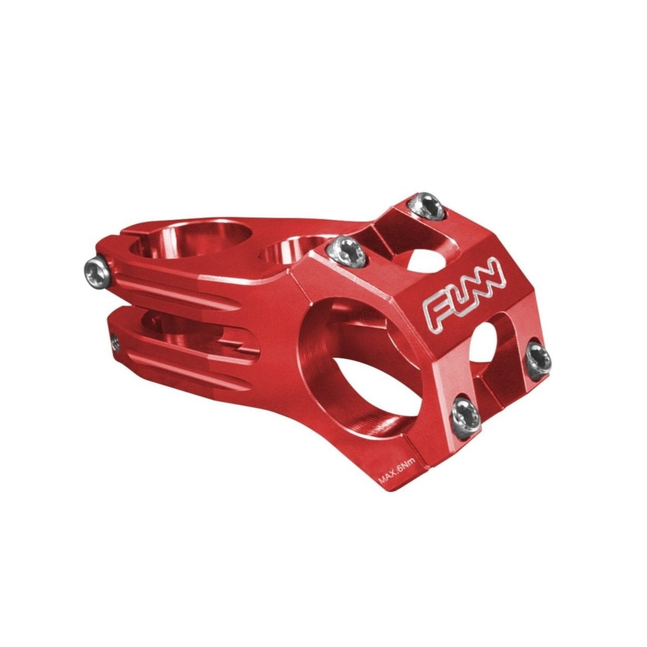 FUNN Funnduro Stem, 31.8mm red 60mm CNC alloy mountain bike handlebar stem with four-bolt faceplate