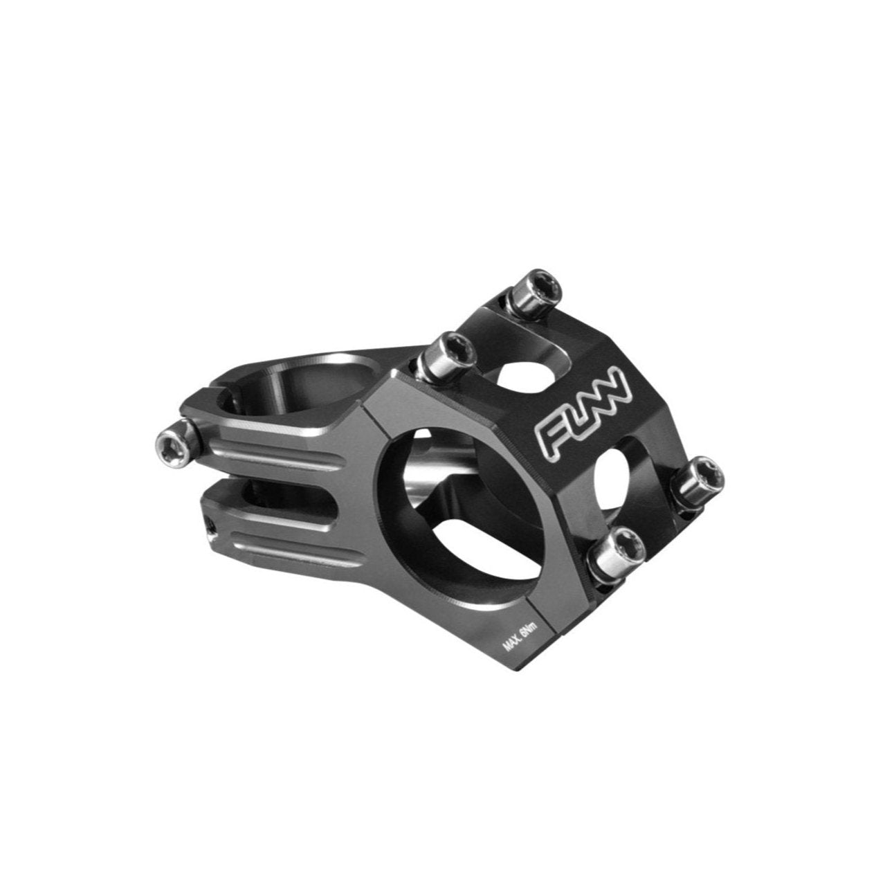 FUNN Funnduro Stem 35mm black 45mm, CNC alloy mountain bike handlebar stem with four-bolt faceplate and logo