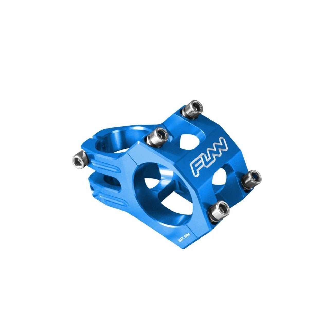 FUNN Funnduro Stem, 35mm blue alloy handlebar stem with four-bolt faceplate for MTB steering control