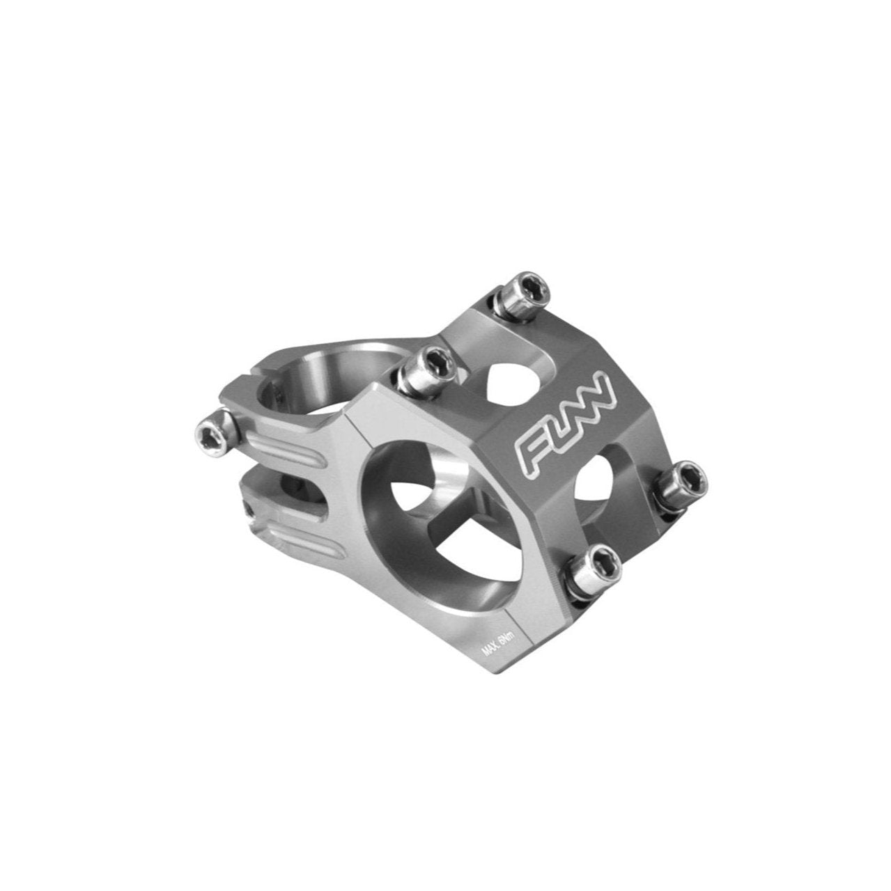 FUNN Funnduro Stem 35mm grey alloy mountain bike handlebar stem with four-bolt faceplate and CNC machined body
