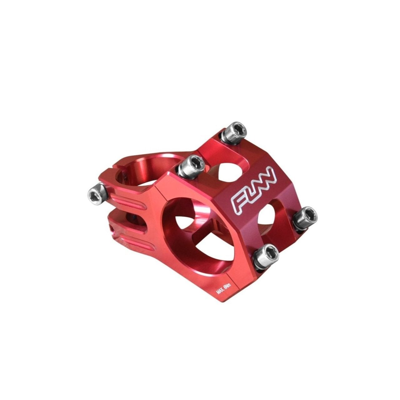 FUNN Funnduro Stem, red 35mm CNC alloy mountain bike handlebar stem with four-bolt faceplate and sleek short reach design