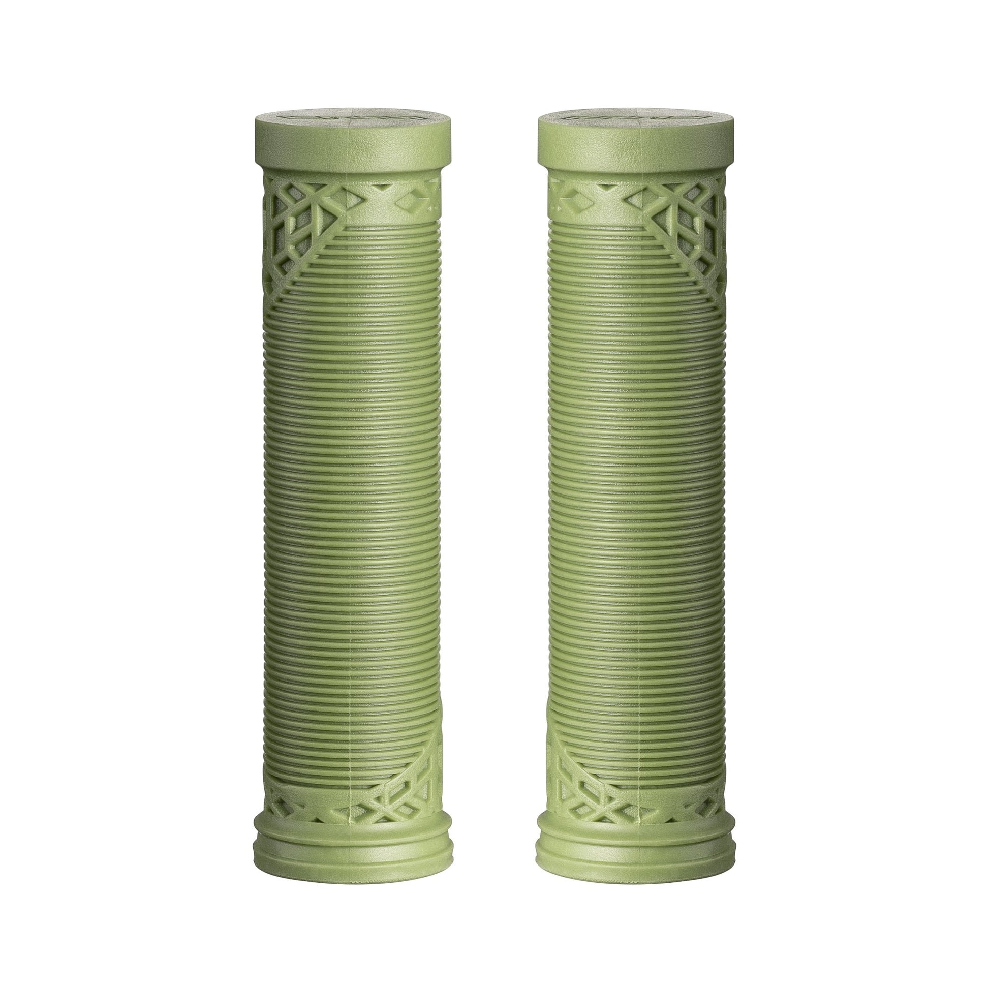 Funn mountain bike components - Hilt ES Slip - On Grips Olive Green in a white background.