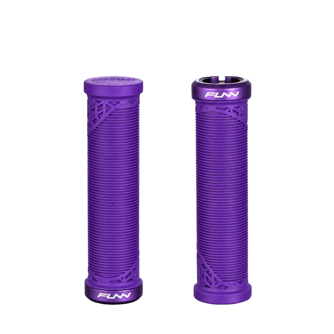 FUNN Hilt JR Lock-On Grips in Purple, ribbed rubber grips sized for grom riders with alloy lock ring
