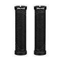 FUNN Hilt Lock-On Grips in Black, ribbed rubber MTB handlebar grips with alloy lock ring