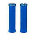 FUNN Hilt Lock-On Grips in Blue, ribbed rubber MTB handlebar grips with alloy lock ring
