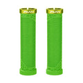 FUNN Hilt Lock-On Grips in Green, ribbed rubber MTB handlebar grips with alloy lock ring