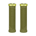 FUNN Hilt Lock-On Grips in Olive Green, ribbed rubber MTB handlebar grips with alloy lock ring