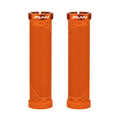 FUNN Hilt Lock-On Grips in Orange, ribbed rubber MTB handlebar grips with alloy lock ring
