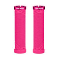 FUNN Hilt Lock-On Grips in Pink, ribbed rubber MTB handlebar grips with alloy lock ring