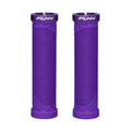 FUNN Hilt Lock-On Grips in Purple, ribbed rubber MTB handlebar grips with alloy lock ring